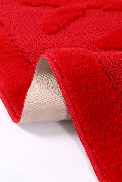 Mijölnir Alfombrilla de Baño Roja 60 x 100 cm Polipropileno Antideslizante Lavable